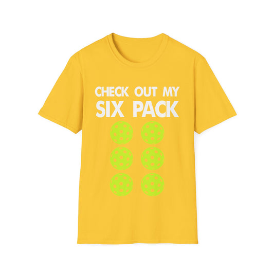 "Check Out My Six Pack" Funny Pickleball T-Shirt