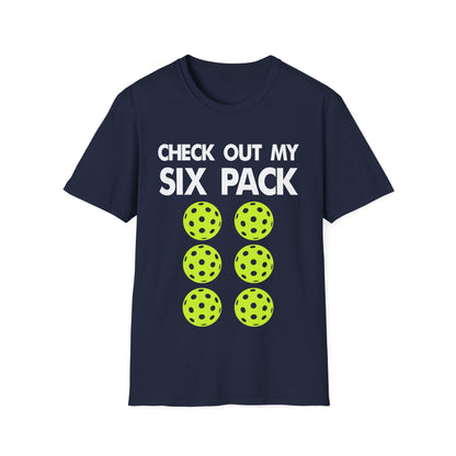 "Check Out My Six Pack" Funny Pickleball T-Shirt