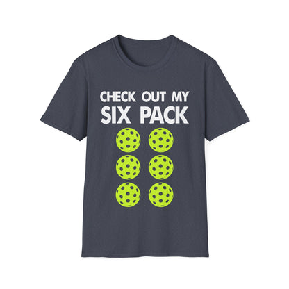 "Check Out My Six Pack" Funny Pickleball T-Shirt