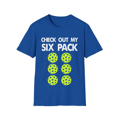 "Check Out My Six Pack" Funny Pickleball T-Shirt