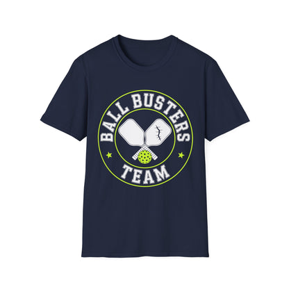 Pickleball "Ball Busters Team" T-Shirt — Funny Pickleball Crew Shirt