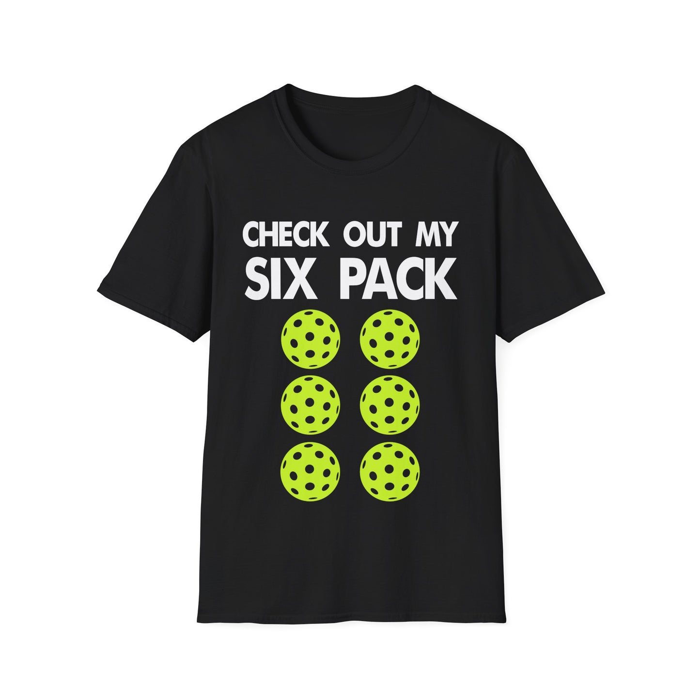 "Check Out My Six Pack" Funny Pickleball T-Shirt