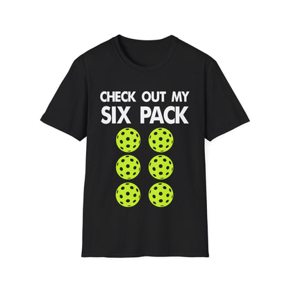 "Check Out My Six Pack" Funny Pickleball T-Shirt