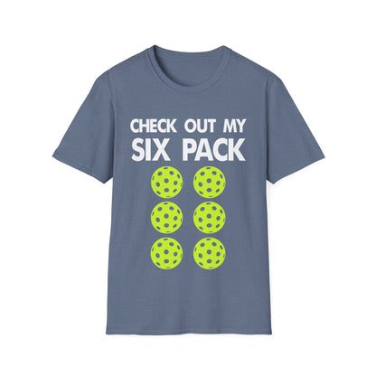 "Check Out My Six Pack" Funny Pickleball T-Shirt